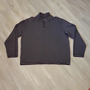 Eddie Bauer Mens XL Pullover‎ Gray Quarter Zip Warm Casual